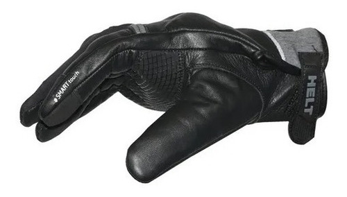 Guantes cortos Helt Leather Touch de color gris con protección para motocicletas, talla 3 g