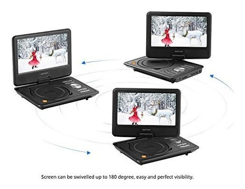 Dvd Portátil Con Pantalla Giratoria Batería Recargable