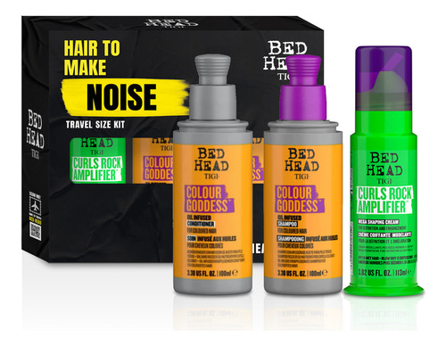 Tigi Colour Goddess Shampoo, Acond + Curl Rock Pack Viaje