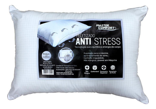 Travesseiro 50x70cm Peletizado Anti Stress Master Comfort