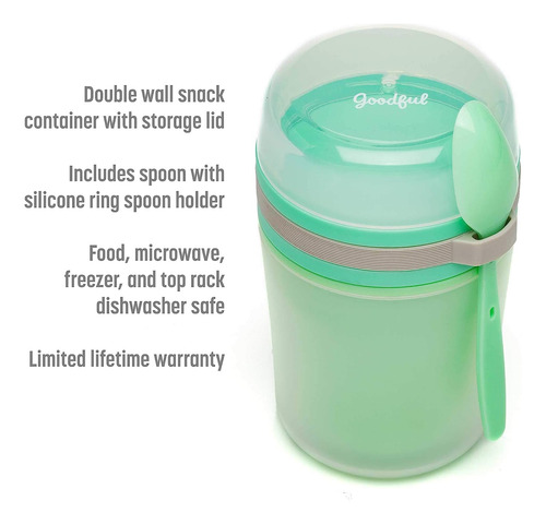 Recipiente De Almacenamiento Goodful Con Tapa/cuchara, Verde