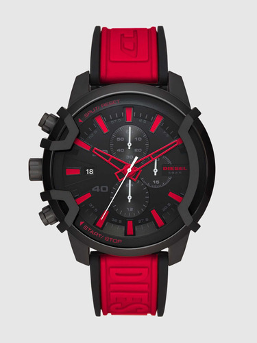 Reloj Diesel Griffed Dz4530 Hombre Cronografo Silicona Rojo