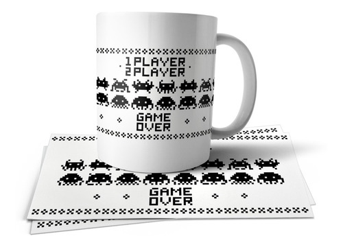 Space Invaders Press Start Game Over Taza Polimero T P E