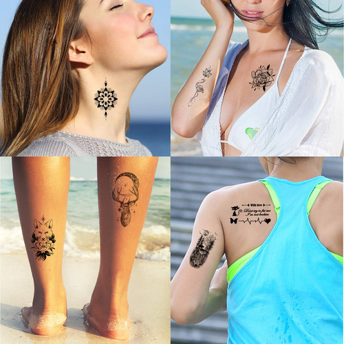 Tatuajes Temporales 3d Flores 72 Hojas Para Mujeres Color Nombre Del Diseño