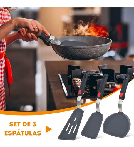 Set De 3 Espátulas De Silicona Resistentes Al Calor
