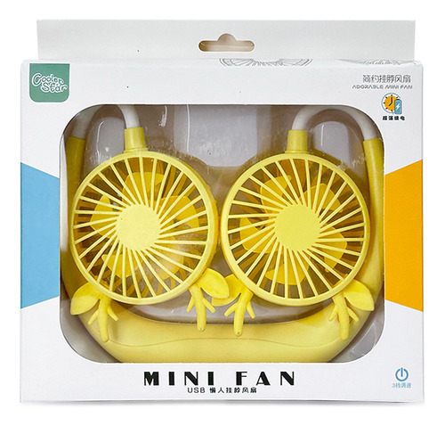Mini Ventilador De Cuello Portátil CM-TOP FS318 Silencioso Usb Recargable Cantidad De Aspas 5 Estructura Amarillo