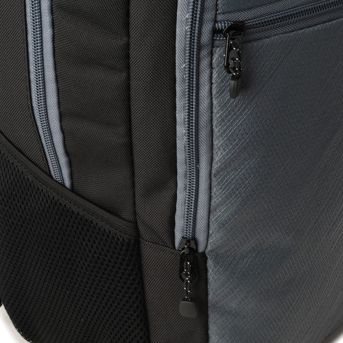 Mochila Porta Notebook Reforzada Urbana Multi Bolsillo Gris Liso