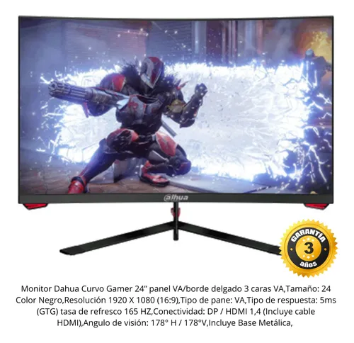 Monitor Gamer Panel Va Led Curvo 1920*1080 165hz Altavoces