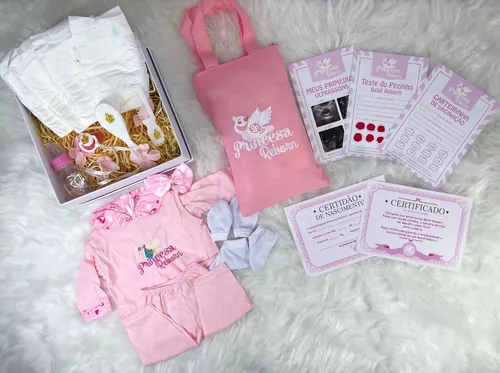 BONECA BEBÊ REBORN REALISTA LINDA CABELUDA BOLSA MATERNIDADE