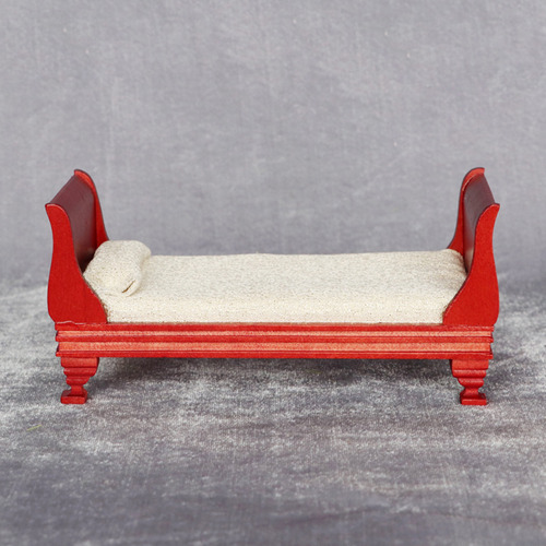 1:12 Casa De Muñecas De Madera Cama Individual Muebles
