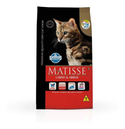 Ração Farmina Matisse Para Gatos Adultos Sabor Carne E Arroz