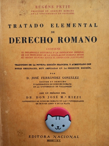 Libro Tratado Elemental De Derecho Romano Eugene Petit 143h2 (Usado)