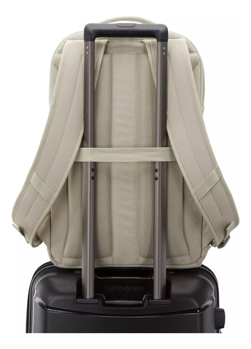 Mochila Samsonite Better Than Basics Para Laptop 15.6 21l Recycled Smart Sleeve Viaje Trabajo Compartimentos Acolchados Bolsillos Laterales Limestone Grey Liso