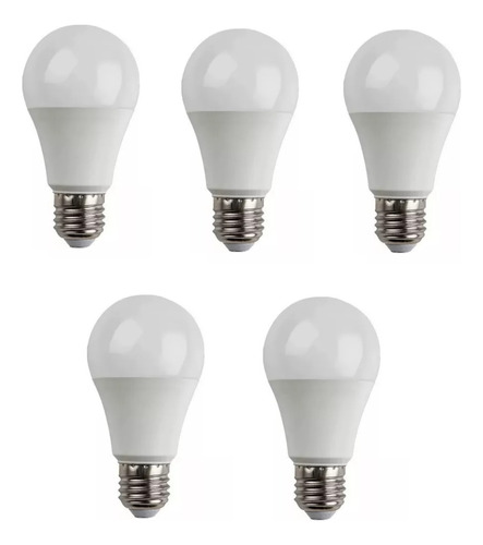 5 Lamparas Bulbo Led 9w E27 Luz Fría O Cálida 