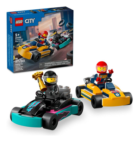 Juego De Bloques Lego City, Karts Y Pilotos De Carreras