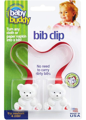 Baby Buddy Baby Bib Clip Convierte Cualquier Tela, Toalla O 