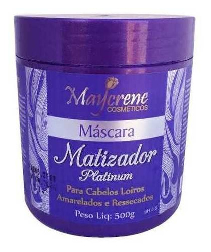 08 Máscaras Matizadora Platinum Para Loiras 500g Maycrene