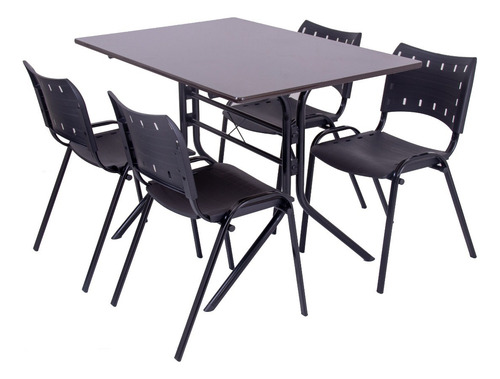 Jogo De Mesa 120x70 Restaurantes Bares Resistente Colors Cor Preto Desenho Do Tecido Das Cadeiras Liso