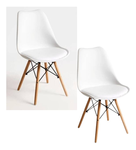 Set 2 Sillas De Comedor Living Eames Tilsen Blancas