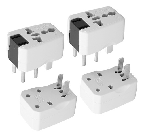 Adaptador De Corriente De Viaje Plug Us Eu Au Uk Uk, 4 Pieza