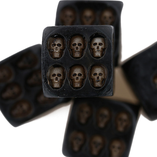 Juego Único Hecho A Mano Black Skull Dice Con