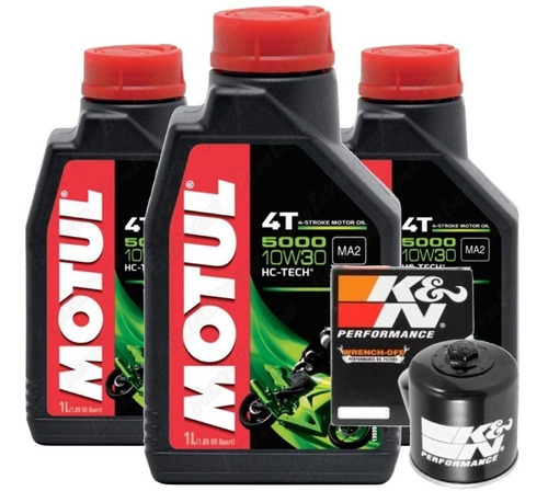 3l Óleo Motul 5000 10w30 Filtro K&n Cb Cbr 600 650 500 1000