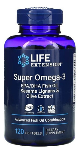 Omega 3 Fish Oil 2000mg Extra Fuerte 120cap + Epa Y Dha Life Sabor Neutro