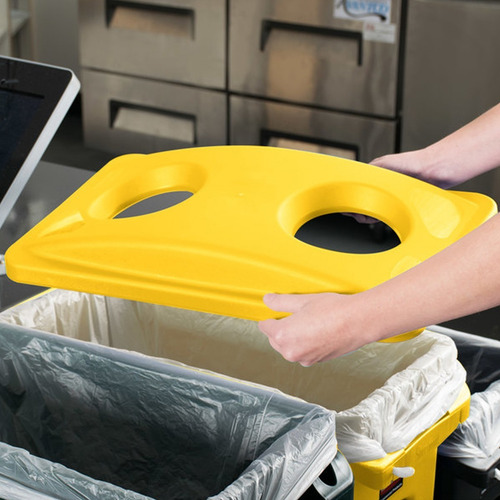 Tapa 2692-88 Slim Jim De Reciclaje Para Botellas Rubbermaid Color Amarillo