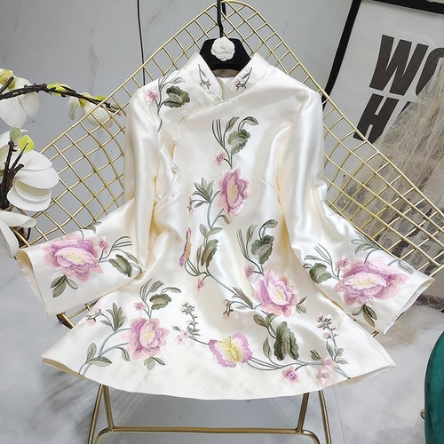 Blusa Tang Suit Bordada Para Mujer Más 4 Camisetas Hanfu