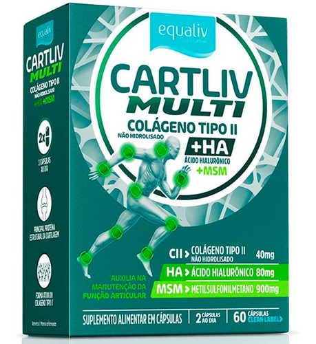 Suplemento em cápsula Equaliv  Cartliv colágeno Cartliv sabor  without flavor em caixa 60 un