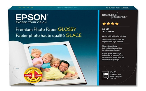 Papel Fotografico Premium Epson 252 Grs 4x6 X 200 Hoj Glossy