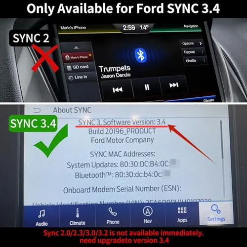 Interfaz Usb Carplay Xinrintong Para Ford Lincoln Sync 3