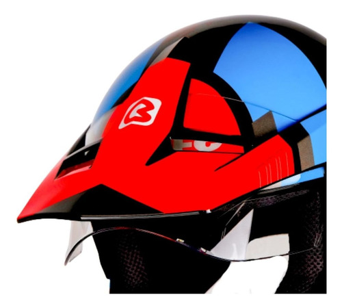 Capacete Moto Feminino Masculino Bieffe 3sport Adventure Cor Preto Brilhante Azul Tamanho do capacete 58
