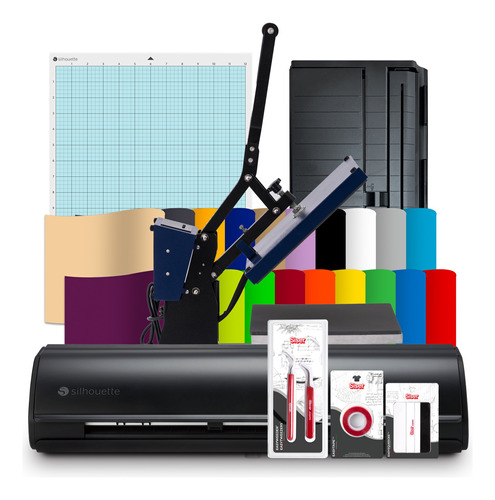 Kit Silhouette Cameo 5 Prensa Térmica Y Vinil Textil, Black