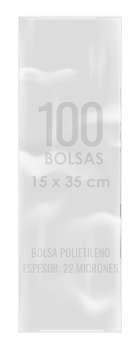 Bolsa Transparente Plástica Polietileno 15x35 Cm X100 Unds