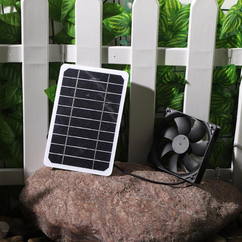 A Kit Ventilador De Painel Solar 5w Exaustor Solar À Prova