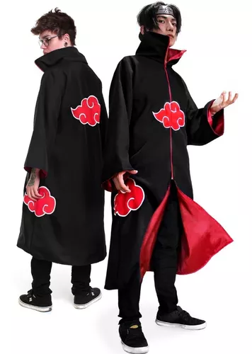 Bolsa + Colar Akatsuki Nuvem Vermelha Anime Naruto Com Zíper.