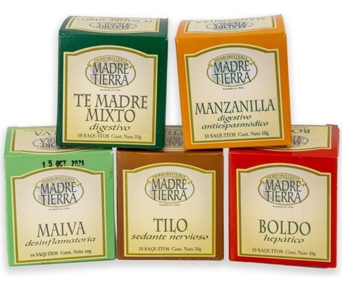 Sobrecitos De Té Madre Tierra Combo X 5