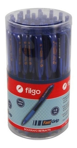 Boligrafo Filgo Fastgrip Retractil 1mm Clip Grip Tubo X 36 