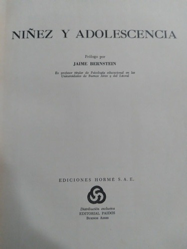 Niñez Y Adolescencia: Stone Y Church- Ediciones Hormé (Usado)
