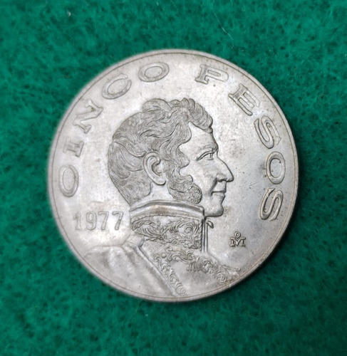 Moneda De 5 Pesos Vicente Guerrero Níquel Excelente Estado