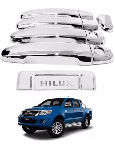 Aplique Capa Cromada Maçanetas + Tampa Traseira Hilux 2010