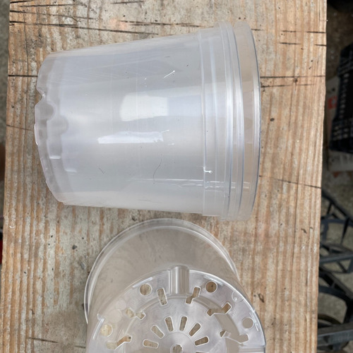 Kit 10 Vasos Transparentes Plástico 14cm P/ Orquídea Adulta