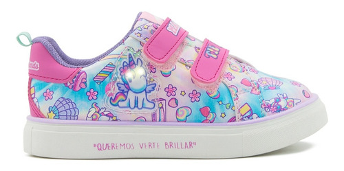 Tenis Tropicana Niña Unicornio Luces Onix Rosa 15-21