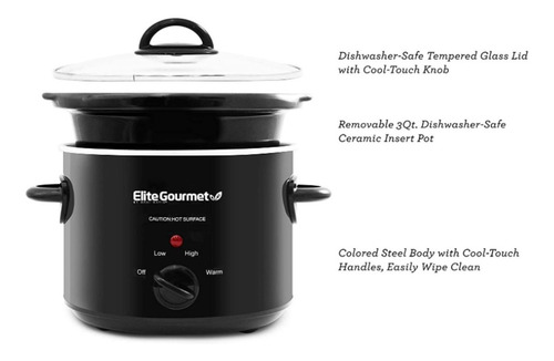 Olla Electrica Ovalada 3 Litros Elite Gourmet Mst-350b