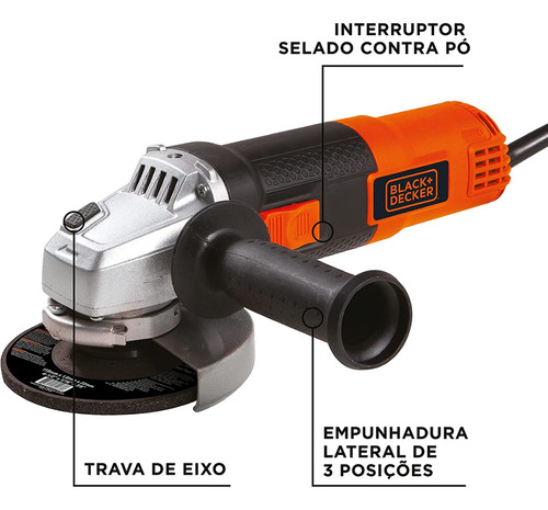 Esmerilhadeira Ângular G720-b2 4.1/2 820w 220v Black&decker