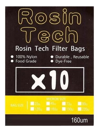 Malla Rosin Bag 160micra 2.5´x4´ 100% Nylon Extracción 30pz