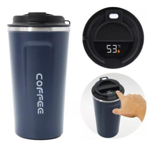 Vaso Cafe Termico Acero Con Sensor De Temperatura 500ml Color Blanco