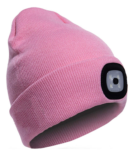 Gorro Unisex Con Luz Recargable Por Usb Talla Única Rosa