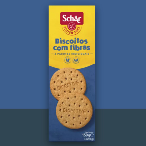 Kit 12 Biscoitos Com Fibras Digestive Sem Glúten 150g Schar